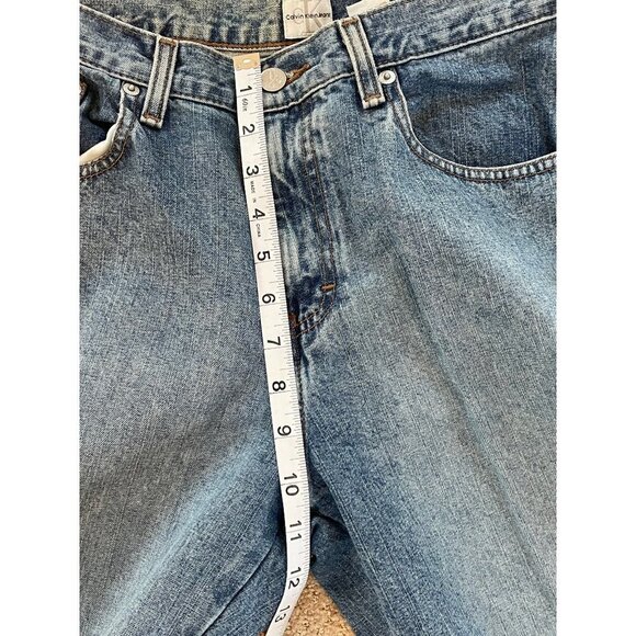 VINTAGE 90s Y2K Calvin Klein High Waist Mom Bootcut Sandblast Jeans Sz 8 - Picture 10 of 12